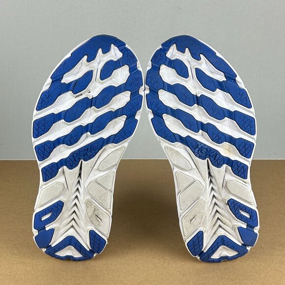 Hoka Clifton 8 Athletic Running Shoes Womens 8 Blue White Yellow Low Top - Picture 7 of 11